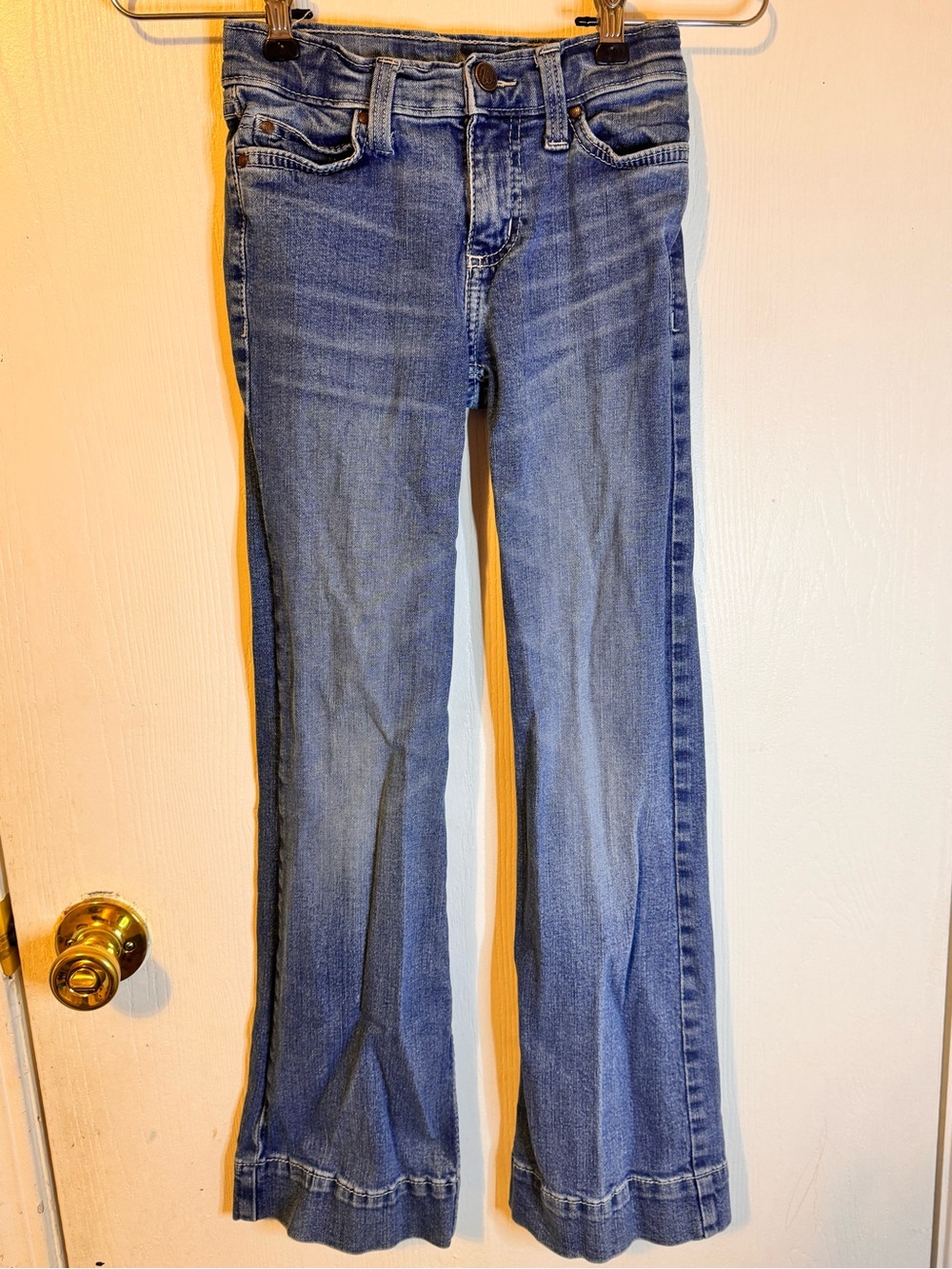 Girls Mid Wash Blue Bootcut Jeans